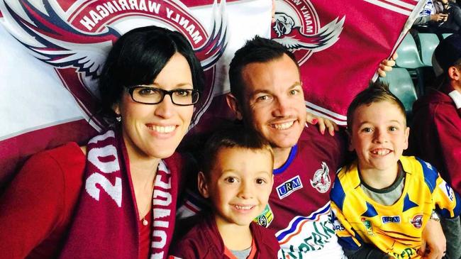 PASSIONATE FANS: Sean Peckover with wife Belinda and sons Hayden and Joel. Picture: Contributed GLA261217SEAN