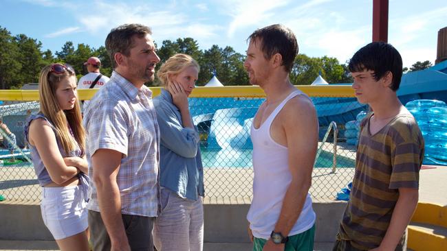 Zoe Levin, Steve Carrell, Toni Collette, Sam Rockwell and Liam James in The Way Way Back.