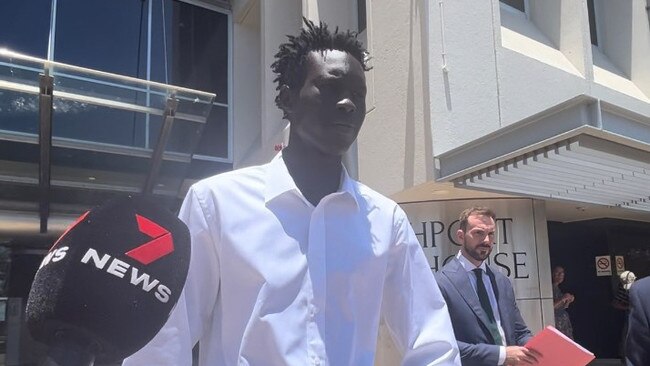 Mac Andrew, 19-year-old Suns player, outside of Southport Courthouse.