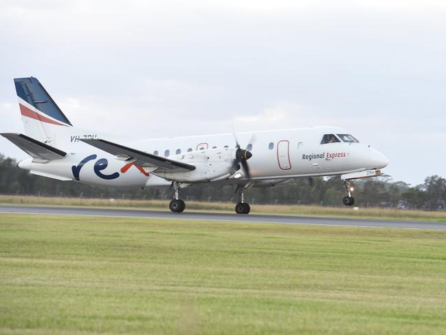 REX plane takes off at Ballina Airport.