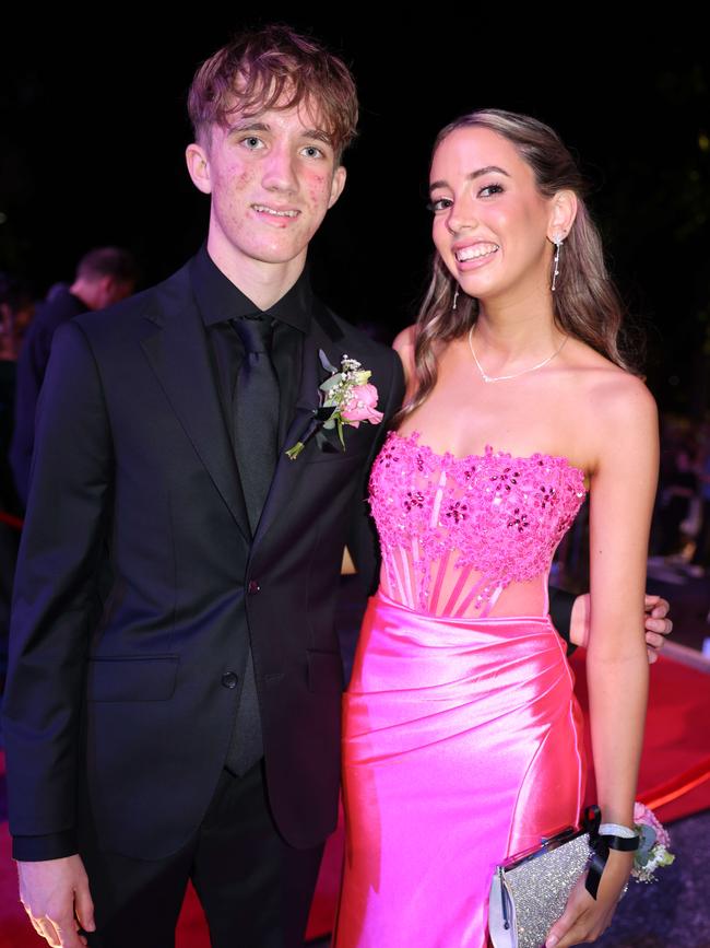 Eve Delosh and Euan Forbes at the Emmanuel College class of 2025 formal at HOTA for Gold Coast at Large. Picture, Portia Large.