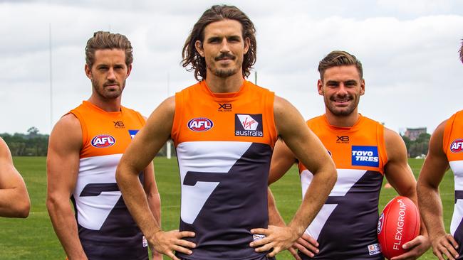 GWS leaders Callan Ward, Phil Davis and Stephen Coniglio.