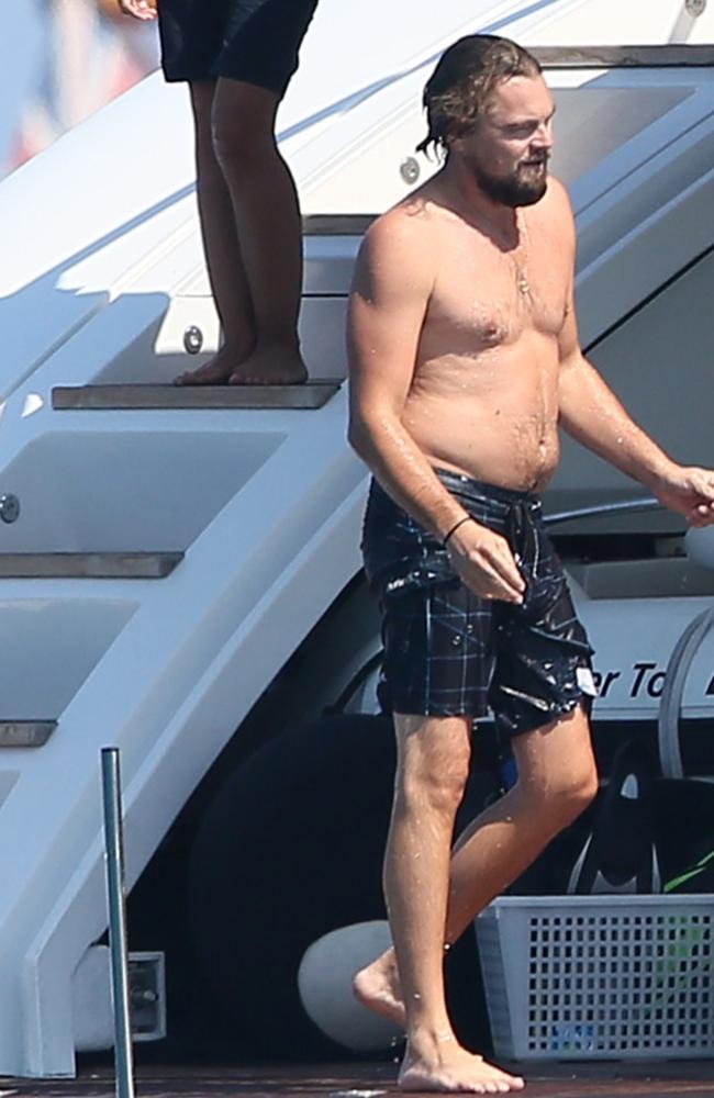 Actor Leonardo DiCaprio sporting a “bit of pudge” around his mid section in 2014. Picture: Backgrid