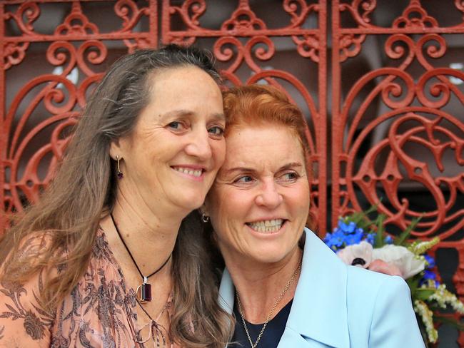 Sarah Ferguson with her sister Jane, who urged her to get her routine mammogram. Picture: Mark Evans