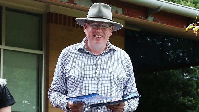 Member for Kiama Gareth Ward campaigning at Mount Terry Public School on election day. Picture: Jane Dempster