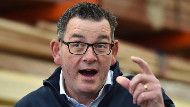 MELBOURNE, AUSTRALIA - NewsWire Photos APRIL 20TH, 2023: Victorian Premier Daniel Andrews holds a press conference at Eric Jones Stair Building Group, Blackburn. Picture : NCA NewsWire / Nicki Connolly