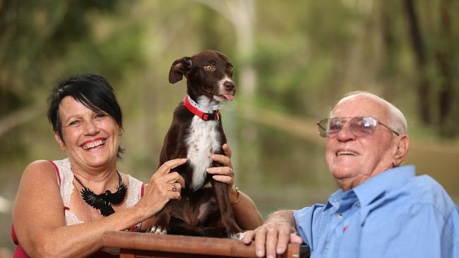 Denise Bradley in 2017 with her dad Neil Andersen who first started the AWL in 1959. Picture: Adam Armstrong.