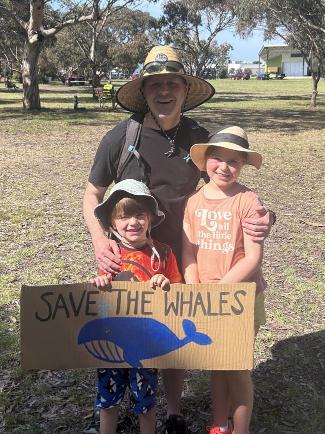 The Grufas family at Ocean Grove park ahead of the march.