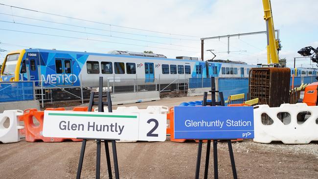 The Glen Huntly level crossing removal site. Picture: Luis Ascui