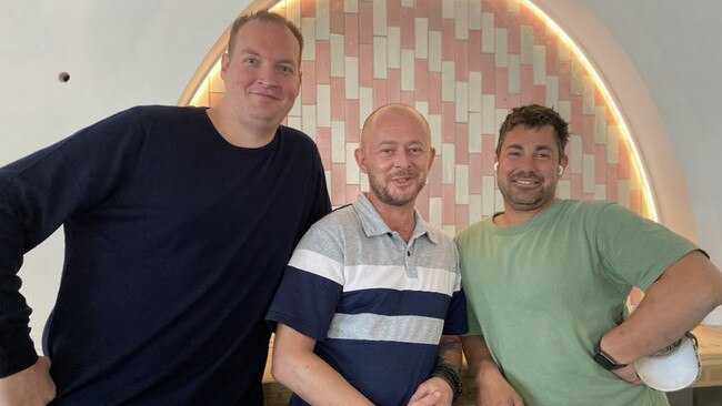 Venue manager Ryan Henderson, venue consultant Craig Moloney and owner Kosta Spilios from Vrina Mezze Bar.