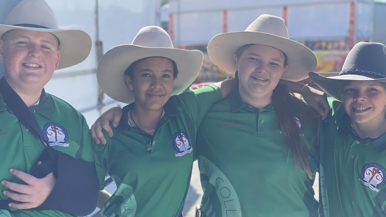 Luke Reeves from North Mackay, Layla Merriman from Farleigh, Leah Pattison from Hay Point and Hannah Houston from The Leap. Mackay Show June 14 2022. Picture: Max O'Driscoll.