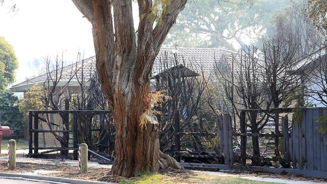 A suburban property destroyed by fire at Barry St, Seaford. Picture: Mark Stewart