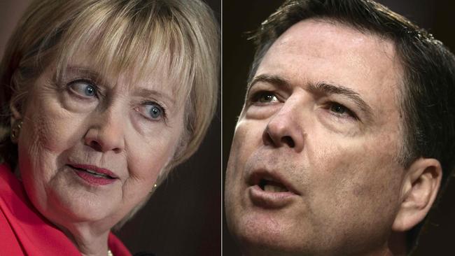 Hillary Clinton and James Comey.
