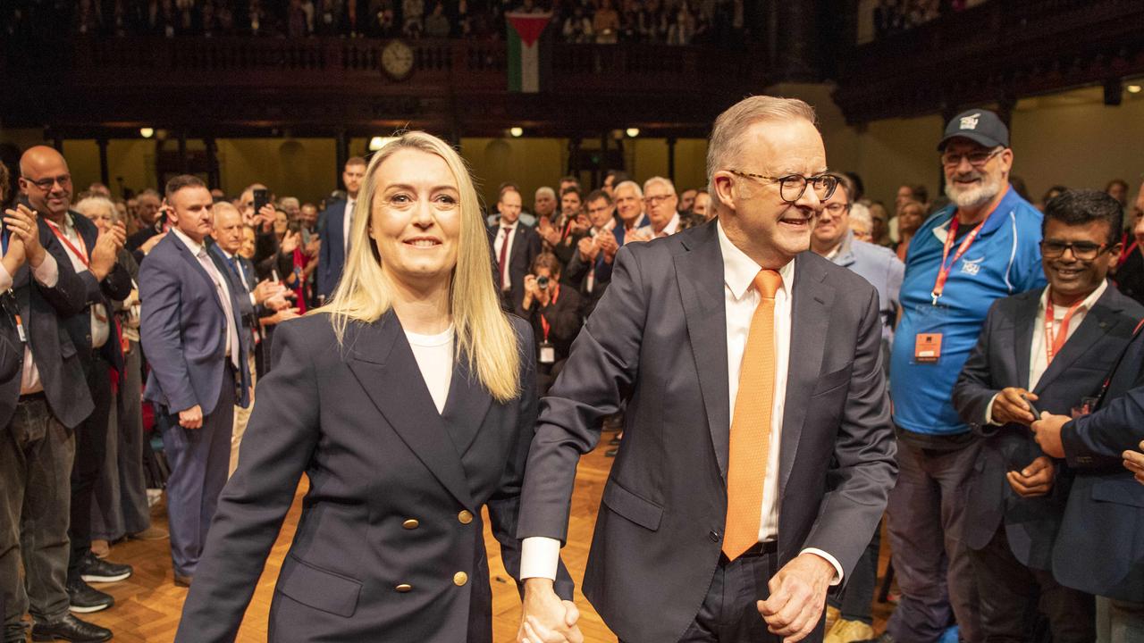 Prime Minister Anthony Albanese (pictured with partner Jodie Haydon) will fight an election before the end of May. Picture: NewsWire / Simon Bullard.