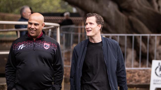 Perth Bears CEO Anthony De Ceglie (right) with North Sydney Bears CEO Gareth Holmes at North Sydney Oval on Sunday. Picture: Julian Andrews