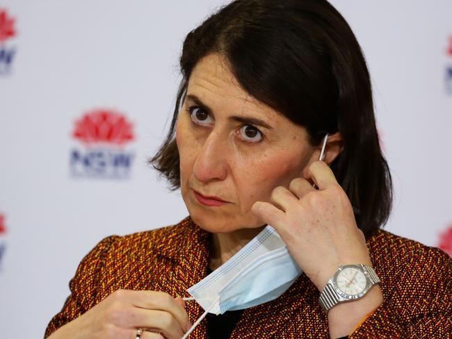 SYDNEY, AUSTRALIA - Newswire Photos JULY 26, 2021:  NSW Premier Gladys Berejiklian provides an update on COVID-19 in Sydney. Picture: NCA Newswire /Gaye Gerard