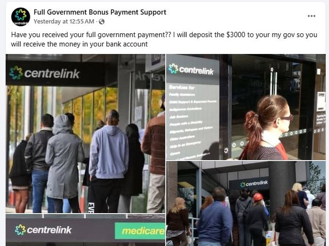 A Facebook post falsely promising users $3000 rebates from the Australian government. Picture: Supplied