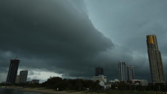 It’s likely the Gold Coast will miss the worst of the thunderstorms in southeast Queensland this afternoon. Picture: David Clark