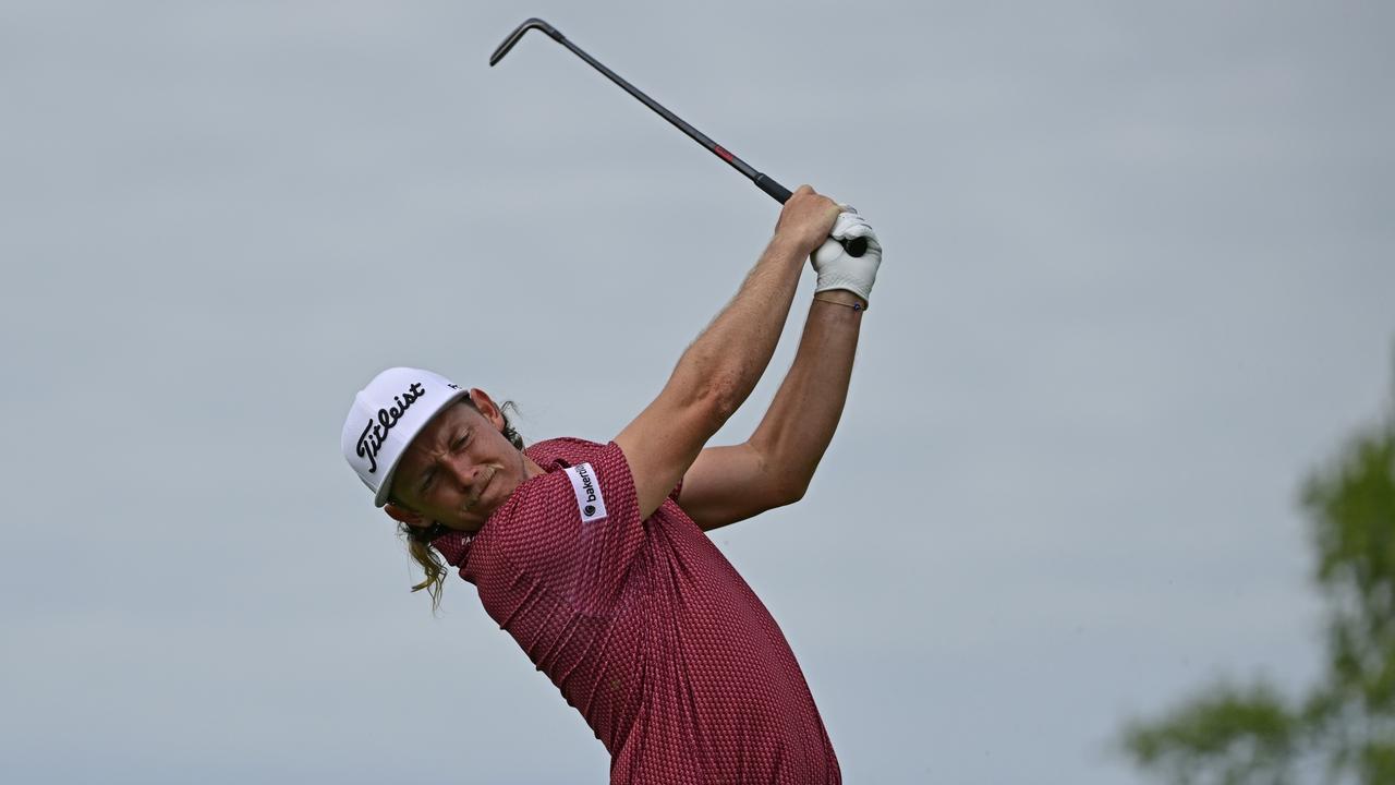 SUGAR GROVE, ILLINOIS - SEPTEMBER 18: Team Captain Cameron Smith of Punch GC plays his shot on the third tee during Day Three of the LIV Golf Invitational - Chicago at Rich Harvest Farms on September 18, 2022 in Sugar Grove, Illinois. (Photo by Quinn Harris/Getty Images)