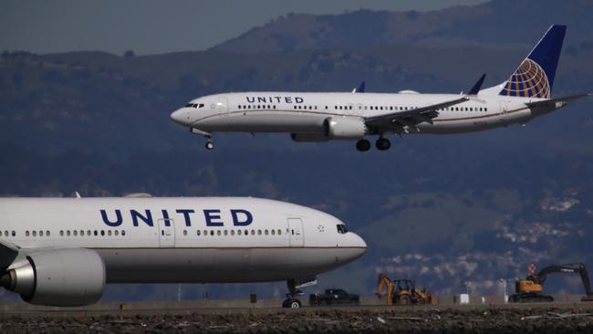 The United Airlines plane was flying from Melbourne to Los Angeles. Pic: AFP