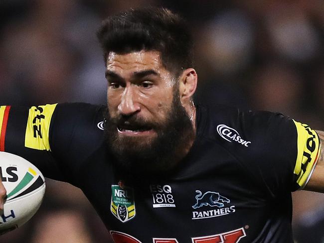 Penrith's James Tamou during NRL match between the Penrith Panthers and Wests Tigers at Penrith Stadium. Picture. Phil Hillyard