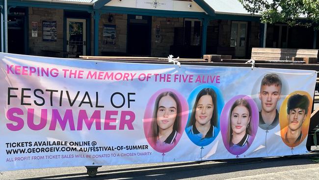 A banner outside the George IV Inn promoting the upcoming event. Picture: NCA NewsWire