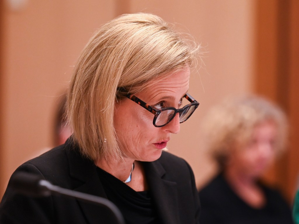 CANBERRA, AUSTRALIA, NewsWire Photos. OCTOBER 27, 2023: Minister for Finance of Australia Katy Gallagher during the Senate Finance and Public Adminstration Legislation Committee, Senate Estimates at Parliament House in Canberra. Picture: NCA NewsWire / Martin Ollman