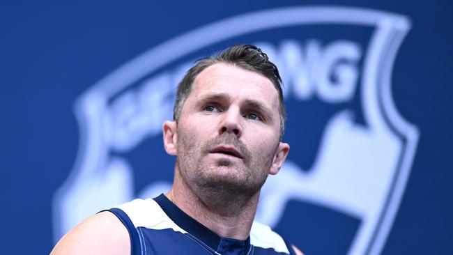 Patrick Dangerfield has gone down again. Picture: Quinn Rooney/Getty Images