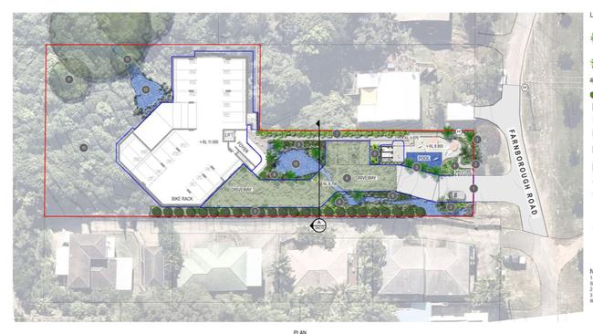 Landscape plans for the Farnborough Road development by Laud Ink.