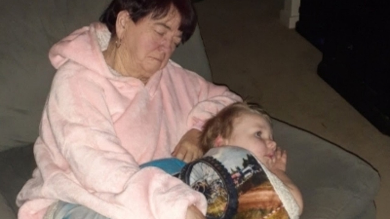 Judith Anne Riley, 75, with Brittany Donoghue's cousin Mason. Ms Riley died as a result of a traffic accident on the West Tamar Highway at Lanena on August 20, 2021. Picture: Supplied