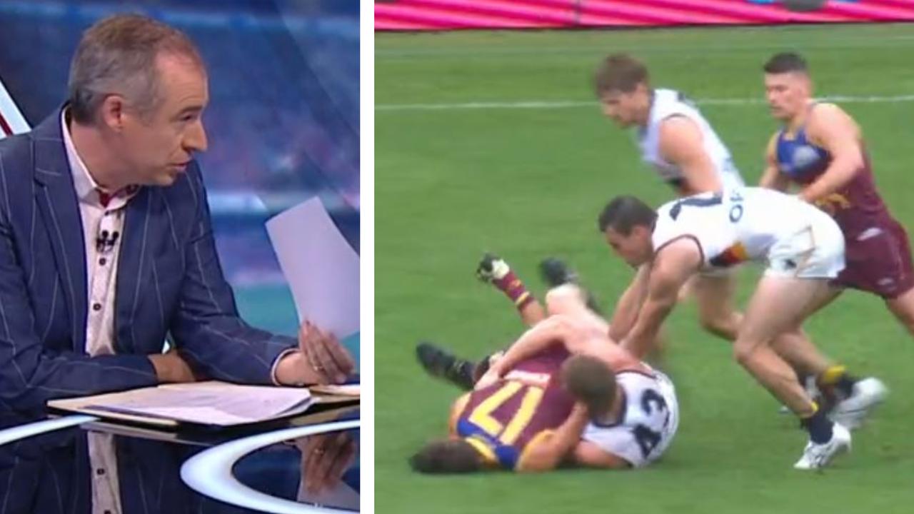 Gerard Whateley has questioned the AFL's enforcement of rules around sling tackles following Reilly O'Brien's tackle in Adelaide's loss to Brisbane.