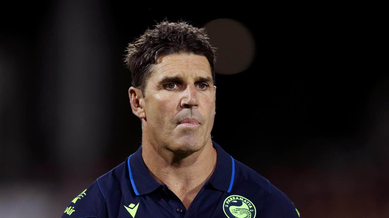 Trent Barrett could emerge as a genuine option to coach the Eels next year if he performs well over the next few months. Picture: Jason McCawley/Getty Images