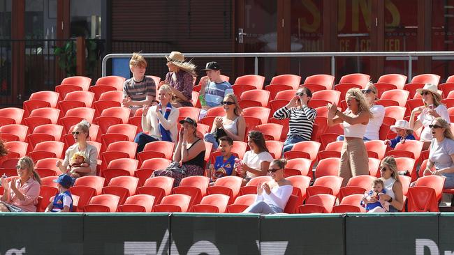 Partners of Western Bulldogs players and officials were allowed to attend a game for the first time in 2020. Picture: Michael Klein