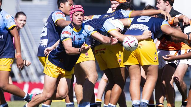 U16 Connell Chalenge rugby league Norths vs Tigers. Norths #9 Jai Camilleri. April 10, 2021 - Picture: Renae Droop