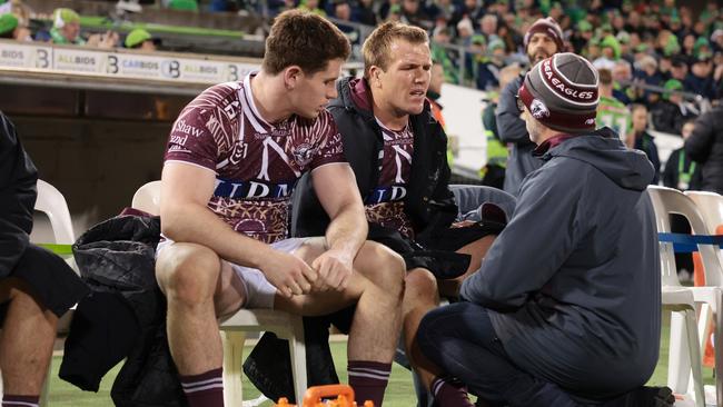 The Sea Eagles will be without several of their biggest stars, including the injured Jake Trbojevic. Picture: Mark Metcalfe / Getty Images