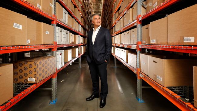 Ahmed Fahour at Catch’s distribution centre in Truganina, west of Melbourne on Monday Picture: Stuart McEvoy.