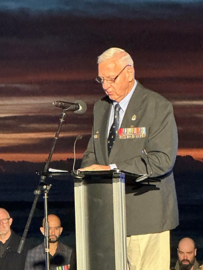 Surfers Paradise Anzac Day Dawn Service guest speaker Major John Thurgar. Photo: Ryan Keen