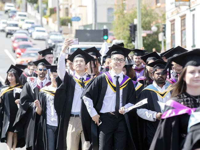 Town and Gown at the UTAS Graduation, Launceston. PICTURE CHRIS KIDD