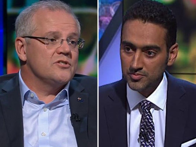 Scott Morrison appeared on The Project, interviewed by host Waleed Aly. Picture: Supplied