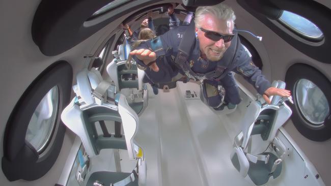 Billionaire Sir Richard Branson is literally reaching for the stars through his Virgin Galactic business. Picture: BINGE/HBO