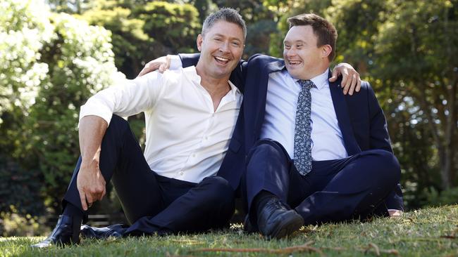 Michael Clarke and Kevin Corcoran have been mates for more than 10 years. Picture: Sam Ruttyn