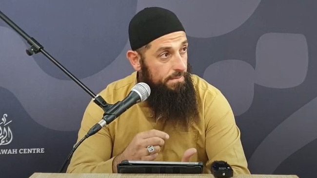 Abu Ousayd, also known as Wissam Haddad, gives a sermon posted to YouTube. Picture: YouTube