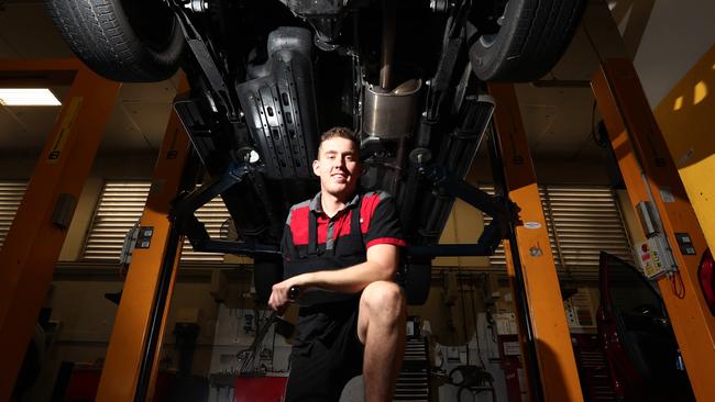 He’s now returned to work as an apprentice mechanic. Photograph: Jason O'Brien