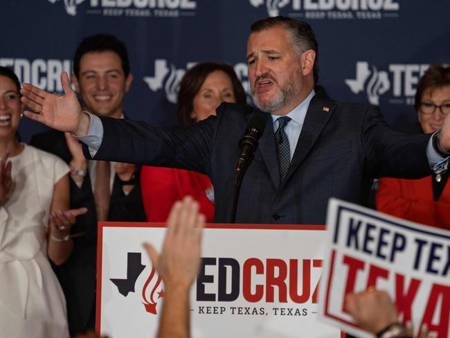 HOUSTON, TEXAS - NOVEMBER 5: After winning reelection, U.S. Sen. Ted Cruz (R-TX) greets supporters at his election watch party at the Marriott Marquis on November 5, 2024 in Houston, Texas. Americans are casting their ballots today in the presidential race between Republican nominee former President Donald Trump and Democratic nominee Vice President Kamala Harris, as well as multiple state elections that will determine the balance of power in Congress.   Danielle Villasana/Getty Images/AFP (Photo by Danielle Villasana / GETTY IMAGES NORTH AMERICA / Getty Images via AFP)