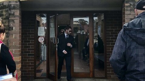 Illawarra police officer Dominic Quinn leaves Albion Park Local Court on July 5.