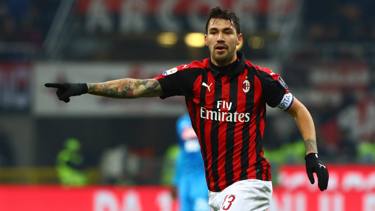 Alessio Romagnoli of AC Milan is being linked to Manchester United and Chelsea