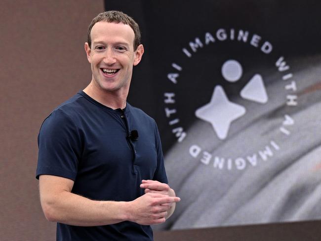 Meta founder and CEO Mark Zuckerberg speaks during Meta Connect event at Meta headquarters in Menlo Park. Picture: Josh Edelson/AFP