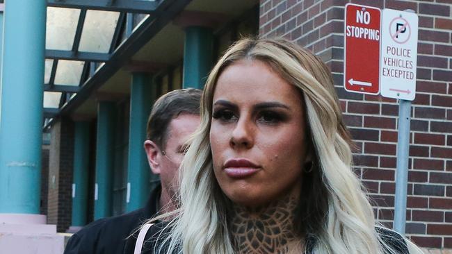 Melissa Goodwin, ex-prison guard leaving Burwood Court. Picture: NCA NewsWire / Gaye Gerard