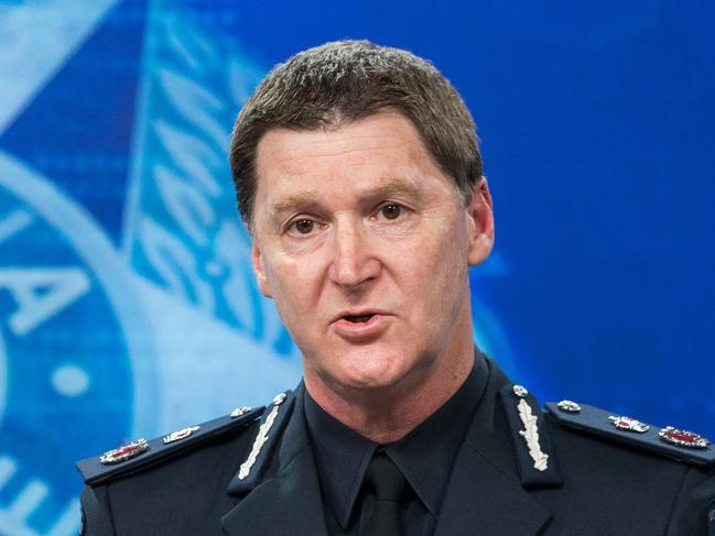 MELBOURNE, AUSTRALIA - NewsWire Photos NOVEMBER 30, 2020: Chief Commissioner Shane Patton spoke to the media about the Royal Commission into the Management of Police Informants, at the Victoria Police Centre, Docklands. Picture: NCA NewsWire / Paul Jeffers