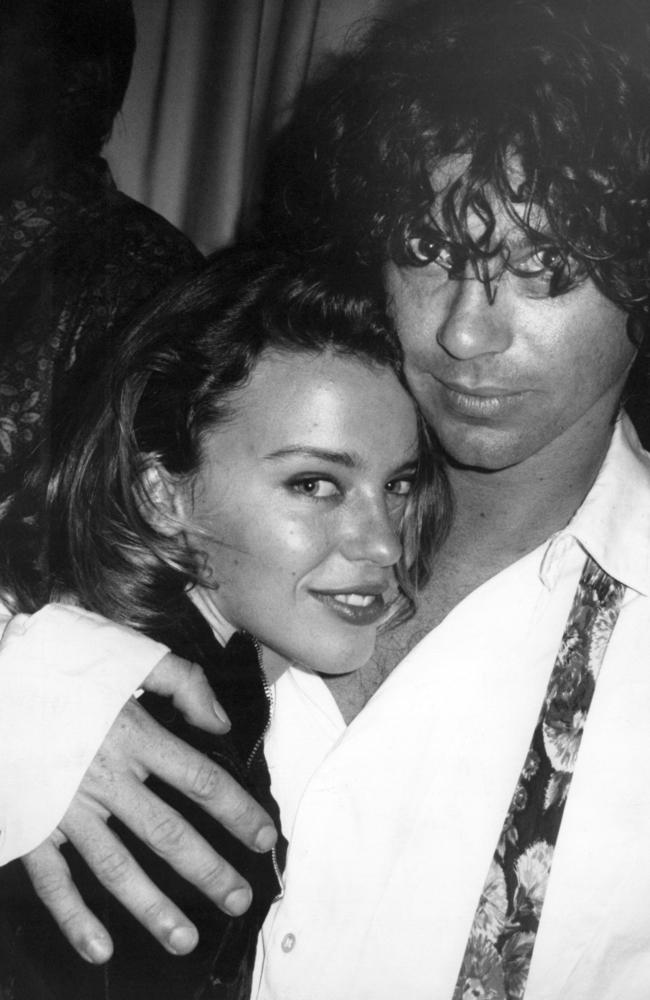 Kylie Minogue with boyfriend, INXS frontman Michael Hutchence, in Sydney in 1991 shortly before their break-up after a two-year relationship.